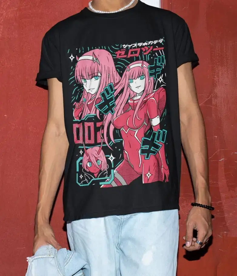 Zero Two Unisex T-Shirt: Kawaii Vaporwave Anime Aesthetic