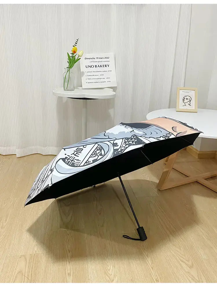 One Piece Nika Luffy Fold Umbrella Automatic Sunscreen