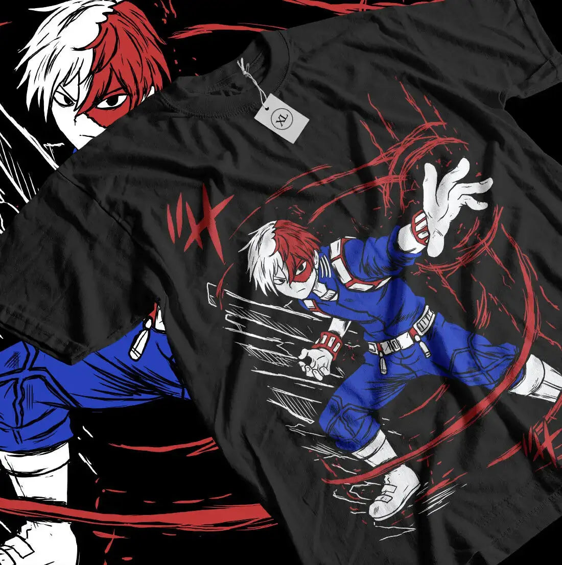 Todoroki T-shirt: Dabi & Toya My Hero Academia Black Tee