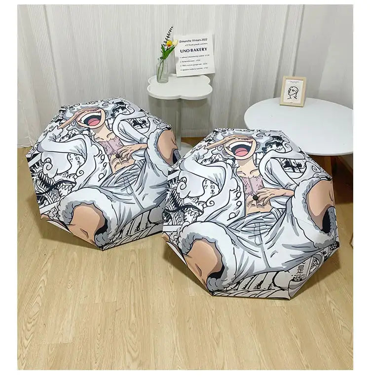 One Piece Nika Luffy Fold Umbrella Automatic Sunscreen