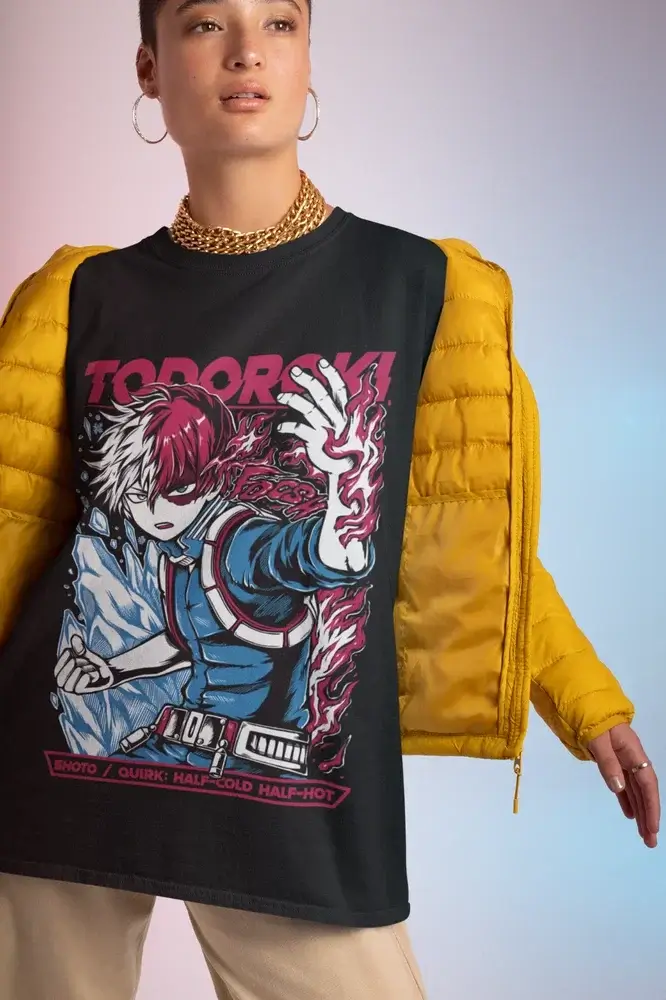 Shoto Todoroki T-Shirt: MHA Oversized Graphic Top