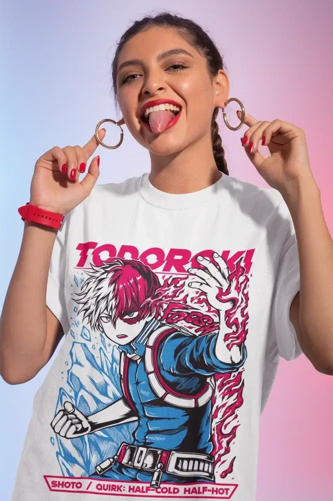 Shoto Todoroki T-Shirt: MHA Oversized Graphic Top