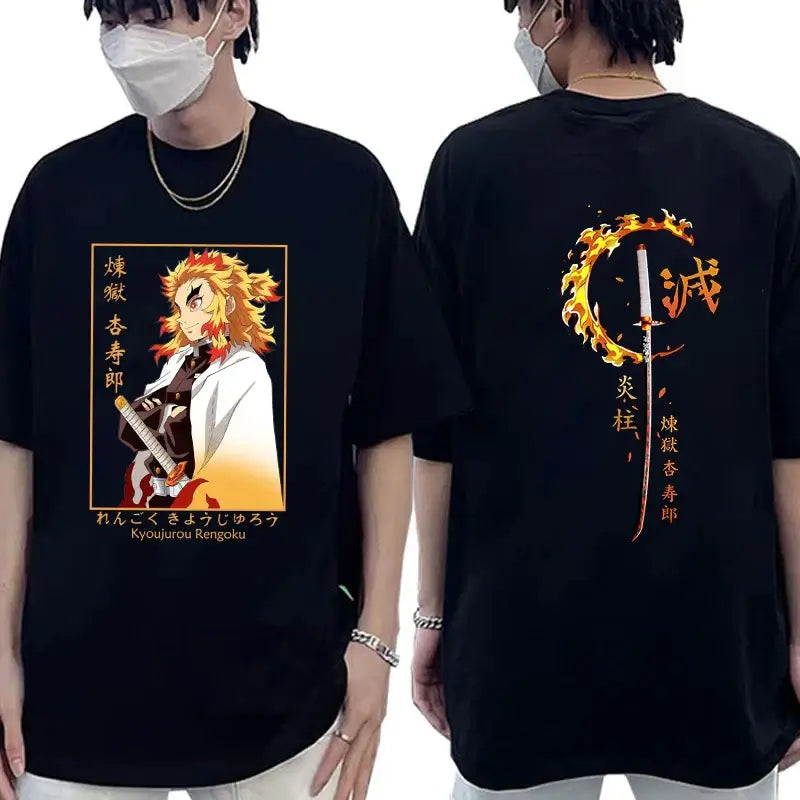 Rengoku Kyoujurou Printed Tee Shirt Demon Slayer
