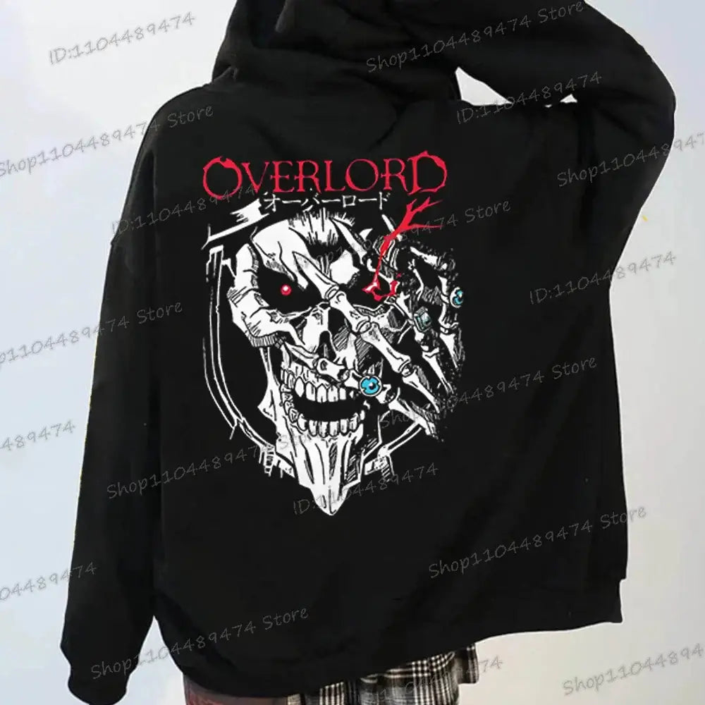 Overlord Horror Skull Hooded Shirt Harajuku Zip Up