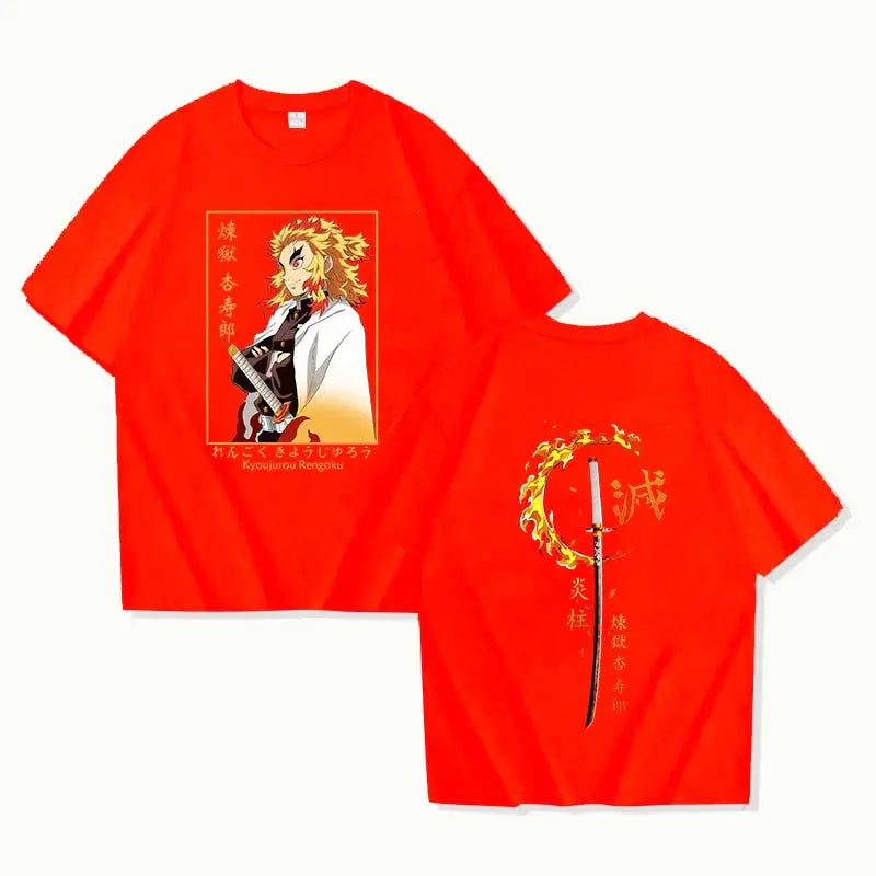 Rengoku Kyoujurou Printed Tee Shirt Demon Slayer